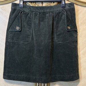 Brooks Brothers Deep Dark Green Front Pocket Corduroy Skirt New NWOT